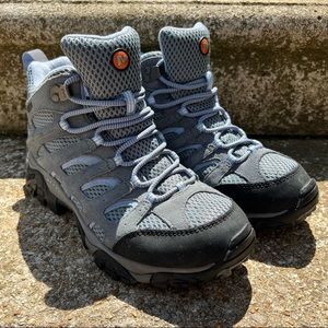 Merrell Women's Waterproof Moab 2 Hiking Boots Grey Periwinkle J88792 Size 9.5
